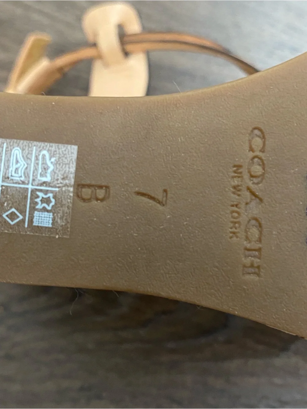 Coach Orange Canvas Cork Wedge Sandals with Tan Leather Straps